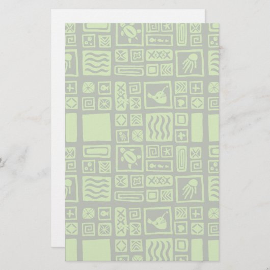 Papeterie Motif Tiki (Devant / Derrière)