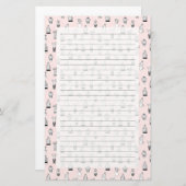 Papeterie Motif tiré par la main mignon de cactus (Devant / Derrière)