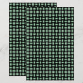 Papeterie Motif Tissé Vert Noir (Devant / Derrière)