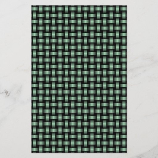 Papeterie Motif Tissé Vert Noir (Devant)