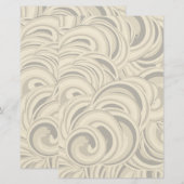 Papeterie Motif Tourbillons Gris (Devant / Derrière)