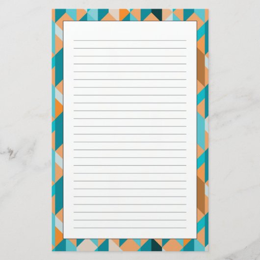 Papeterie Motif turquoise et orange de formes (Devant)
