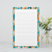Papeterie Motif turquoise et orange de formes (Debout devant)