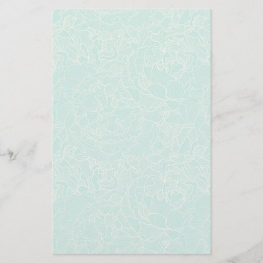 Papeterie Motif Turquoise Peony (Devant)