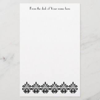 Papeterie Motif vintage victorien antique noir damassé