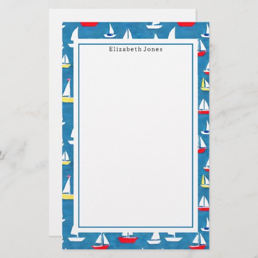 Papeterie Motif voilier (Devant / Derrière)
