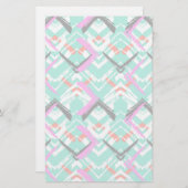 Papeterie Motif Zag Turquoise Zig tiré à la main (Devant / Derrière)