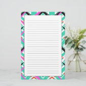 Papeterie Motif Zag Turquoise Zig tiré à la main (Debout devant)