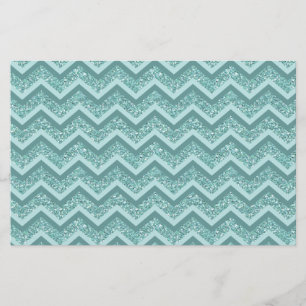 Papeterie Motif ZigZag Parties scintillant Turquoise