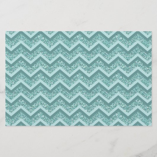 Papeterie Motif ZigZag Parties scintillant Turquoise (Devant)