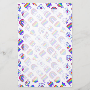 Papeterie Motifs d'icônes arc-en-ciel colorées
