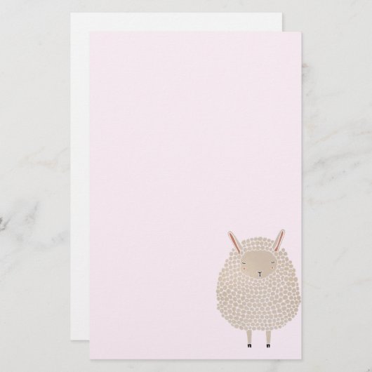 Papeterie Moutons ronds de sommeil de points blancs (Devant / Derrière)