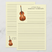 Papeterie Musicien de basse debout Musique enseignant Jazz B (Devant / Derrière)