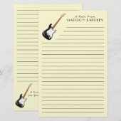 Papeterie Musicien de guitare électrique professeur de musiq (Devant / Derrière)