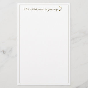 Papeterie Musique dans votre journée Gold Music Note Papier