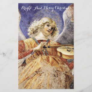 Papeterie MUSIQUE FAISANT ANGEL voeux de Noël