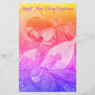 Papeterie MUSIQUE FAISANT NOËL ANGEL Rose Bleu Jaune