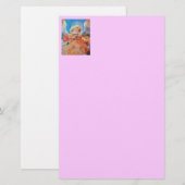 Papeterie MUSIQUE FAISANT NOËL ANGEL rose Lilac (Devant / Derrière)