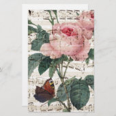 Papeterie Musique rose (Devant / Derrière)