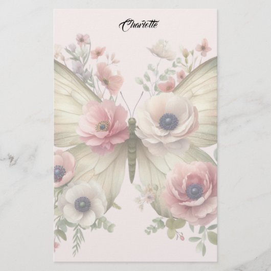 Papeterie Muted Floral Butterfly (Devant)