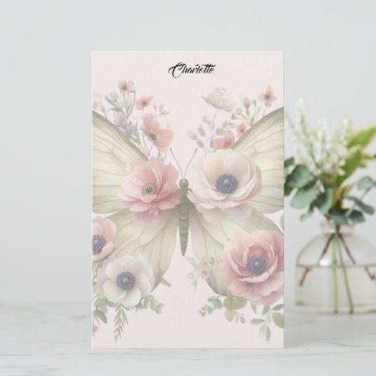 Papeterie Muted Floral Butterfly (Debout devant)
