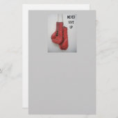 Papeterie N'abandonnez jamais les gants de boxe (Devant / Derrière)