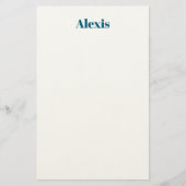 Papeterie Name Calligraphy Script Plain Simple White Blue (Devant)