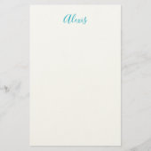 Papeterie Name Calligraphy Script Plain Simple White Blue (Devant)