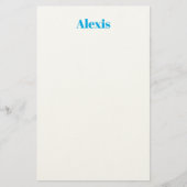 Papeterie Name Calligraphy Script Plain Simple White Blue (Devant)