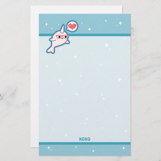 Papeterie Narwhal nerd mignon (Devant / Derrière)