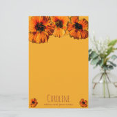 Papeterie nasturtiums orange vif - personnalisées (Debout devant)