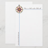 Papeterie nautique belle avec la boussole antique (Devant / Derrière)