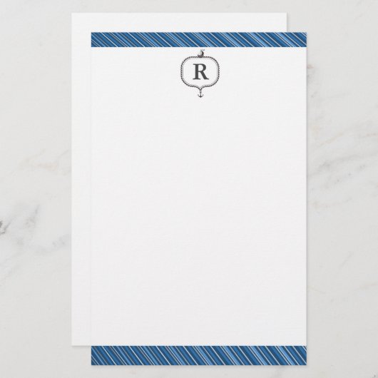 Papeterie nautique décorée d'un monogramme (Devant / Derrière)