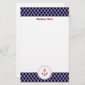 Papeterie nautique personnalisée de Quatrefoil (Devant / Derrière)