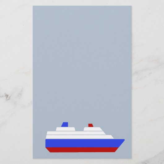 Papeterie navire de mer rouge et bleu (Devant)