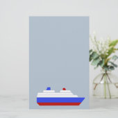 Papeterie navire de mer rouge et bleu (Debout devant)