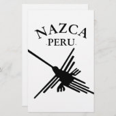 Papeterie Nazca Pérou Colibri Avec Texte Courbé (Devant / Derrière)