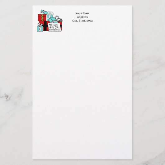 Papeterie Ne pas ouvrir jusqu'à Noël présente Noël (Devant)