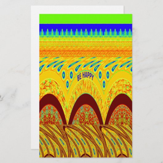 Papeterie Ne vous inquiétez pas être heureux Art Design (Devant / Derrière)