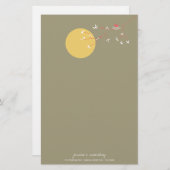 Papeterie Nesting Bird Family Baby shower Papier à lettres (Devant / Derrière)