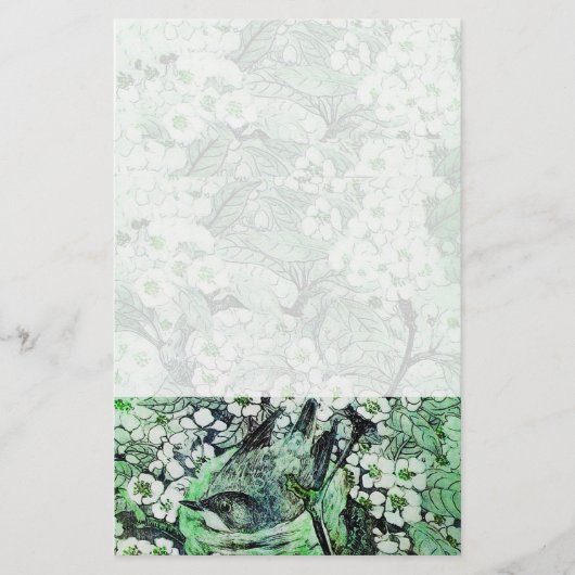 Papeterie NID D'OISEAU, vert blanc (Devant)