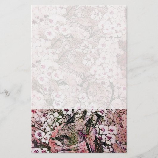 Papeterie NID OISEAU, rose rouge blanc (Devant)