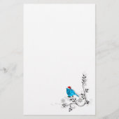 Papeterie Noël aux oiseaux bleus ! (Devant)