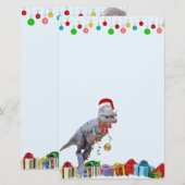 Papeterie Noël de Dinosaur (Devant / Derrière)