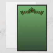 Papeterie Noël de houx (Devant / Derrière)