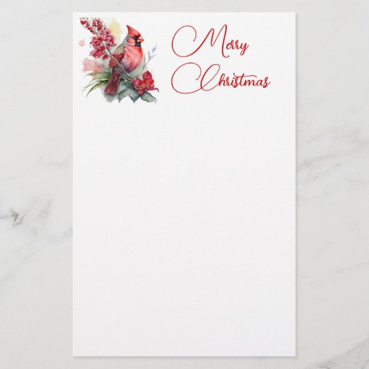 Papeterie Noël du cardinal rouge (Devant)