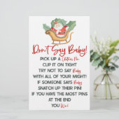 Papeterie Noël du Père Noël ne dit pas jeu de Baby shower (Debout devant)