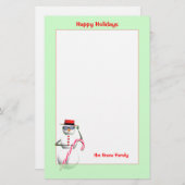 Papeterie Noël Holiday Snowman (Devant / Derrière)