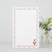 Papeterie Noël Père Noël Fête Blue Snowflakes (Debout devant)