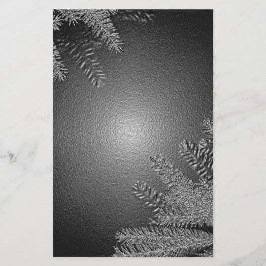 Papeterie Noël Poinsettia noir et gris (Devant)